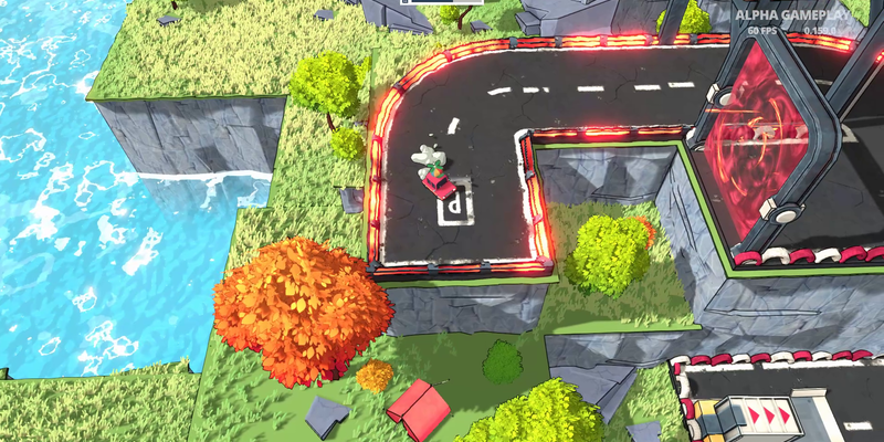 a red car parking