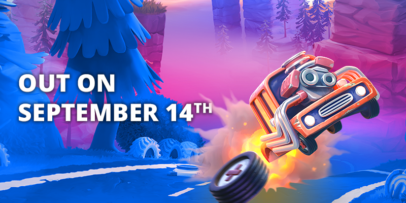 car crashing with the text out on September 14th